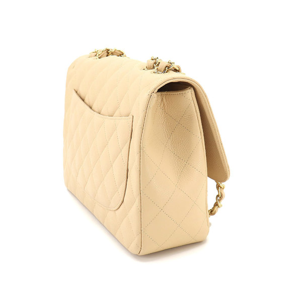 CHANEL Matelasse 30 Chain Shoulder Bag Caviar Skin Leather Beige Gold Hardware - Picture 3 of 9